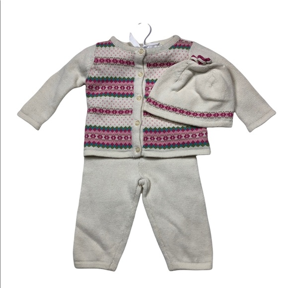 New Heirlooms Knitted Floral Dot Outfit size 3-6 months - Picture 7 of 7